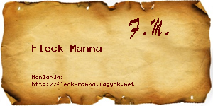 Fleck Manna névjegykártya